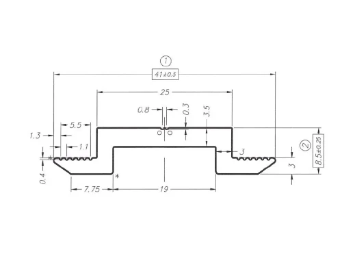 Klema dociskowa środkowa - H8 Aluminium 6060 Otwór M8 PV-04-03 (2)