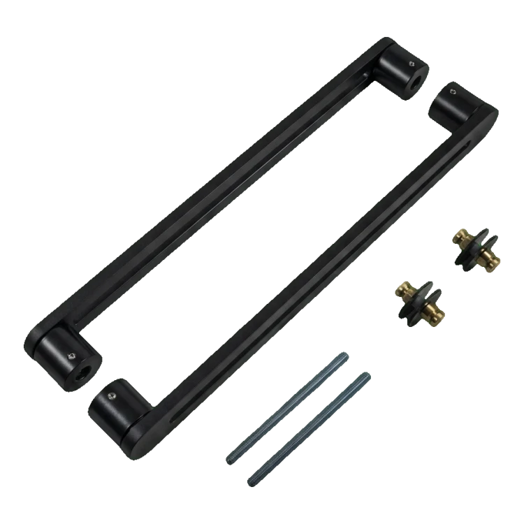 PSG pochwyt drzwiowy dwustronny prostokątny 90° stalowy czarny 40×450 mm 000-768 (3)