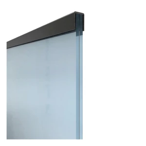 Kozza – pochwyt aluminiowy prostokątny na szkło 12–13,52 mm, czarny RAL 9005, 5 m