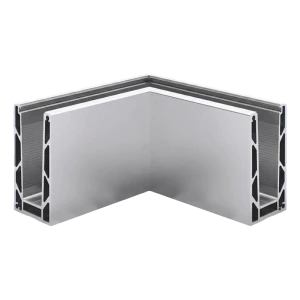 Kozza KE100 – profil U narożny zewnętrzny 90° do balustrad całoszklanych, aluminium, anoda matowa