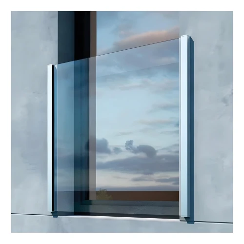 Kozza KB5000 – kompletny balkon francuski aluminiowy H1100 mm, szkło 16–17,52 mm, anoda matowa 000-851 (1)