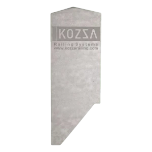 Kozza zaślepka boczna prawa do profilu balustrady szklanej KE 120 – aluminium, anoda matowa