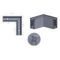 Kozza KE 100 – profil U narożny wewnętrzny 90° do balustrad całoszklanych, ciemnoszary 000-855 (4)