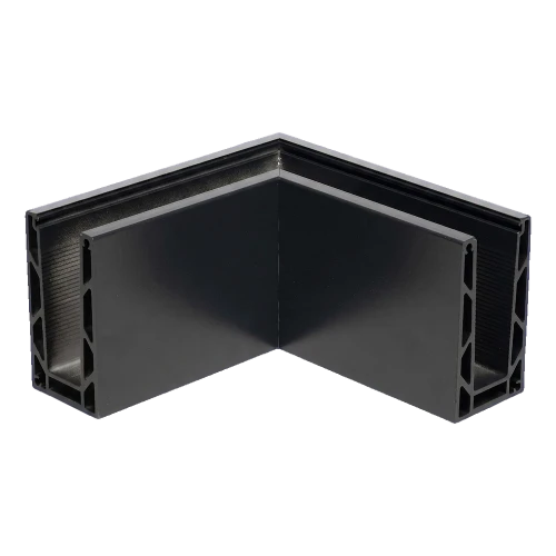 Kozza KE 100 – profil U narożny zewnętrzny 90° do balustrad całoszklanych, ciemnoszary RAL 7021 000-858 (1)