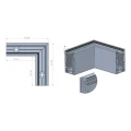 Kozza KE 100 – profil U narożny zewnętrzny 90° do balustrad całoszklanych, ciemnoszary RAL 7021 000-858 (4)