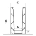 Kozza KE 100 – profil U do balustrad całoszklanych 5000 mm czarny, mocowanie od góry 000-861 (5)
