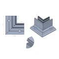 Kozza KE 105 – profil L narożny wewnętrzny 90° do balustrad całoszklanych, aluminium, anoda matowa 000-865 (2)