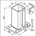 Podstawa do słupa ogrodzeniowego 80x80 mm 8 mm grafit 000-788 (5)