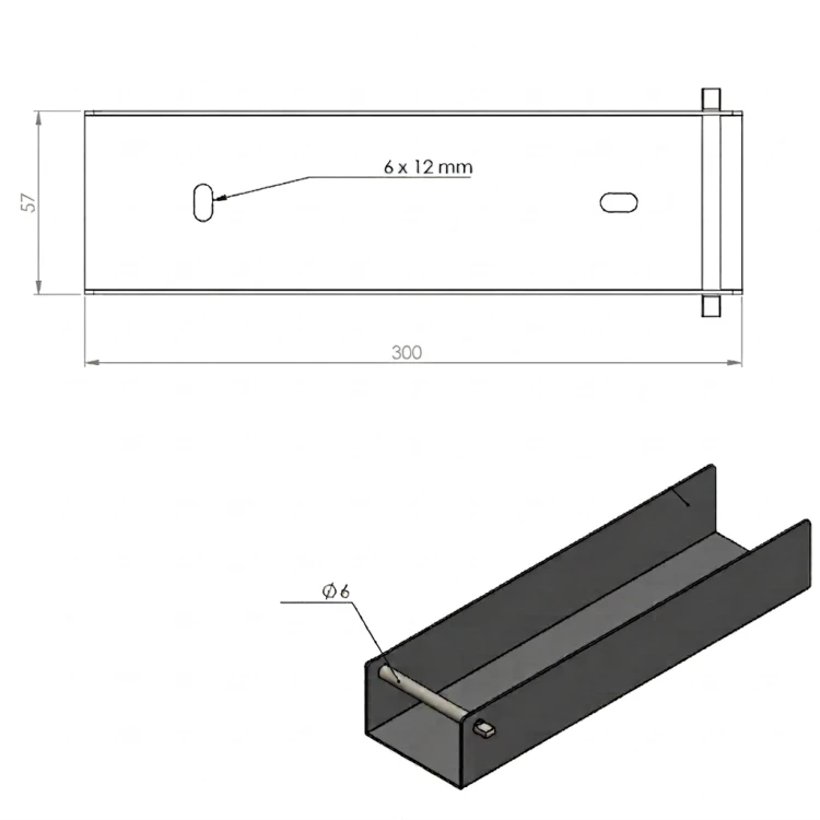 Ceownik łącznik uchwyt do podmurówki 300x55 brąz GPV-700-50 (3)