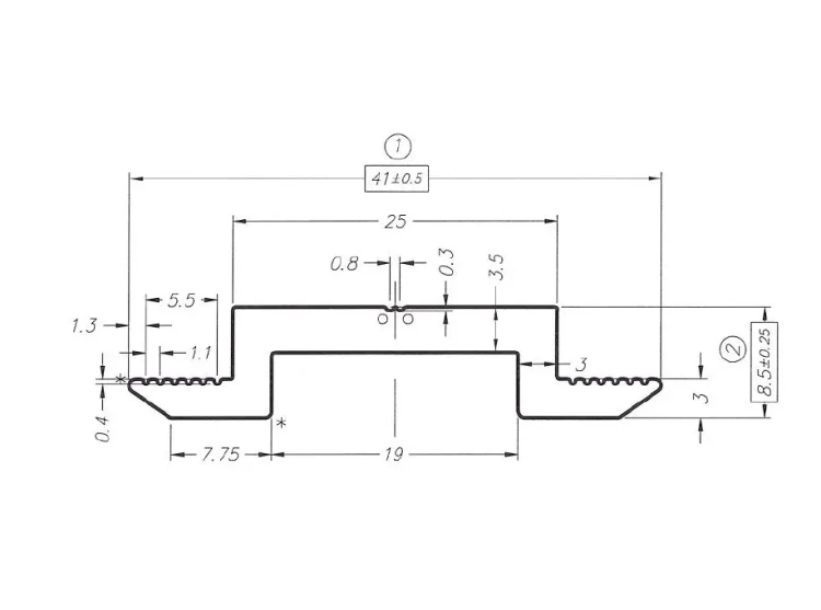 Klema dociskowa środkowa - H8 Aluminium 6060 Otwór M8 Anodowany PV-04-04 (2)