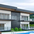 Słupek boczny balustrada 45x45x1100mm szkło 8,72mm czarny aluminium system płaski 000-885 (7)