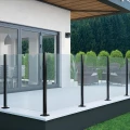 Słupek boczny balustrada 45x45x1100mm szkło 8,72mm czarny aluminium system płaski 000-885 (8)