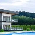 Słupek boczny balustrada 45x45x1100mm szkło 8,72mm czarny aluminium system płaski 000-885 (9)