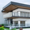 Słupek boczny balustrada 45x45x1100mm szkło 8,72mm czarny aluminium system płaski 000-885 (10)