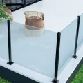 Słupek boczny balustrada 45x45x1100mm szkło 8,72mm czarny aluminium system płaski 000-885 (11)