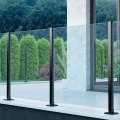 Słupek boczny balustrada 45x45x1100mm szkło 8,72mm czarny aluminium system płaski 000-885 (12)