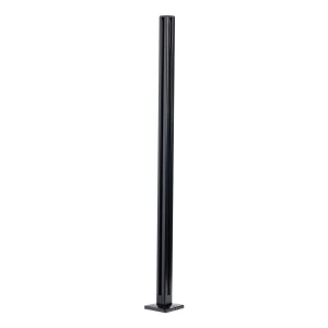 Słupek narożny balustrada 45x45x1100mm szkło 8,72mm czarny płaski aluminium