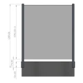 Słupek narożny balustrada 45x45x1283mm aluminiowy szkło 8,72mm ciemnoszary Kozza KR7500 000-889 (3)