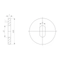 PSG dystans do rotuli punktowych fi 50 mm / 5 mm – otwór fasolka, AISI 304 satyna 000-896 (2)