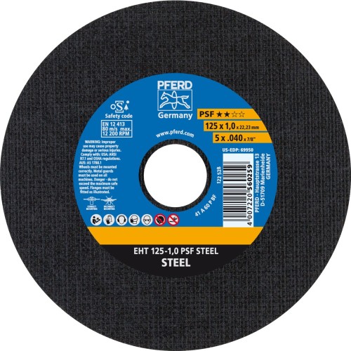 PFERD EHT 125-1,0 PSF Steel – tarcza tnąca do stali 125 x 1,0 mm 000-946 (1)