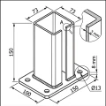 Podstawa do słupa ogrodzeniowego 80x80 mm 8 mm zielony 000-787 (5)