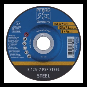 PFERD E 125-7 PSF STEEL – tarcza do szlifowania stali 125 × 7,2 mm (opakowanie 10 szt.)