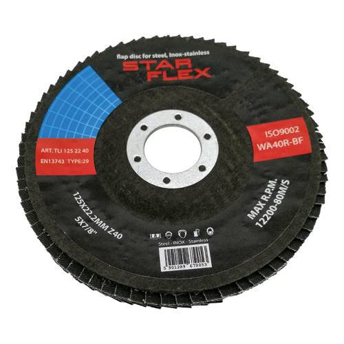 Star Flex – tarcza listkowa cyrkonowa T29 125 mm granulacja 40 do stali nierdzewnej 000-975 (1)
