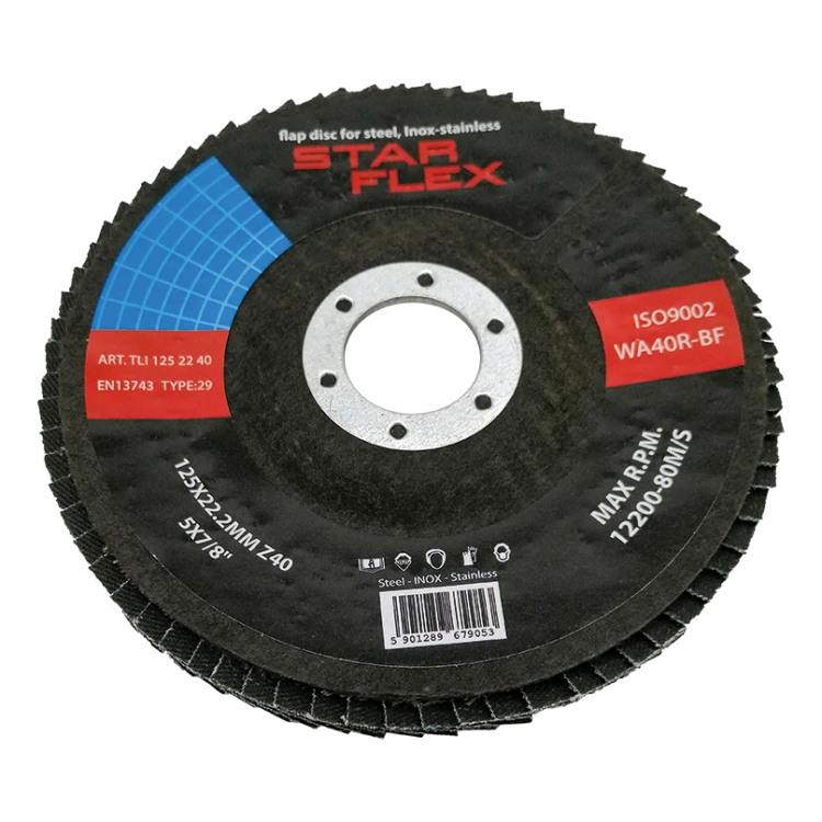 Star Flex – tarcza listkowa cyrkonowa T29 125 mm granulacja 40 do stali nierdzewnej 000-975 (1)