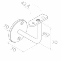 Uchwyt ścienny poręczy balustrady fi 42,4 mm – stal nierdzewna AISI 304 satyna 001-014 (2)