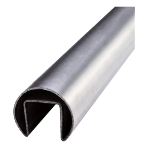 Pochwyt nakładany na szkło fi 42,4 mm AISI 304 satyna – balustrada całoszklana, L=2500 mm
