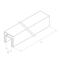 PSG Pochwyt nakładany na szkło 40x40 mm AISI 304 satyna – 2500 mm 001-082 (2)