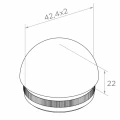 Kozza zaślepka elipsoidalna wbijana do rury balustrady 42,4 mm – stal AISI 304 satyna 001-095 (2)