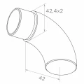 Kolano zamknięte balustradowe do rury 42,4 mm – stal nierdzewna AISI 304 satyna 001-102 (2)