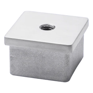 Zaślepka płaska wbijana do profilu 40x40 mm z gwintem M8, AISI 304 satyna