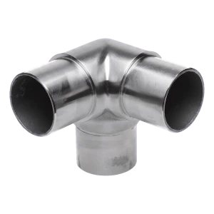 Łącznik trójnik narożny do balustrady – rura 42,4x2 mm, stal nierdzewna AISI 304, satyna