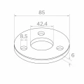 Podstawa słupa balustrady do spawania fi 85 mm – stal nierdzewna AISI 304 satyna, system 42,4 001-188 (2)