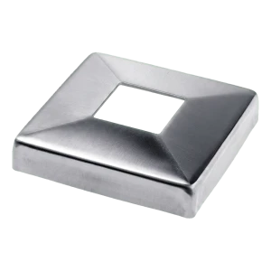 Rozeta maskująca do balustrady kwadratowa 108×108 mm na profil 40×40 – stal nierdzewna, połysk