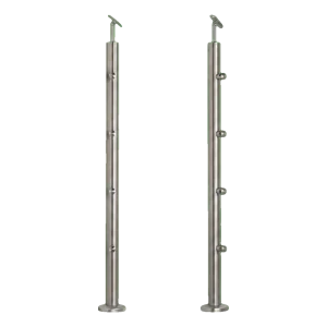 PSG Słupek balustradowy środkowy przelotowy fi 42,4 mm AISI 304 – 4 uchwyty, satyna