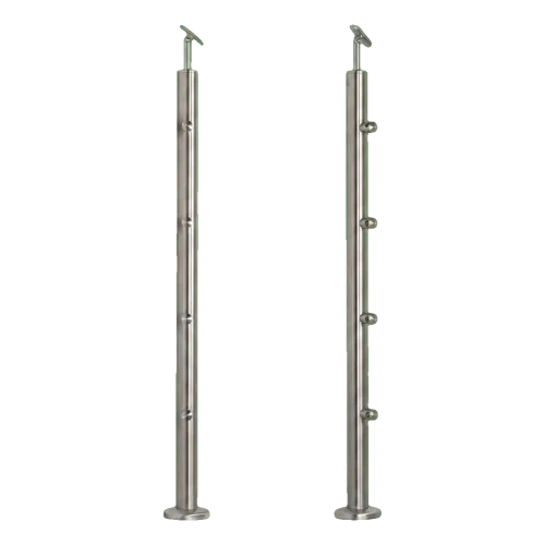 PSG Słupek balustradowy środkowy przelotowy fi 42,4 mm AISI 304 – 4 uchwyty, satyna 001-204 (1)