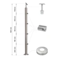 PSG Słupek balustradowy środkowy przelotowy fi 42,4 mm AISI 304 – 4 uchwyty, satyna 001-204 (2)