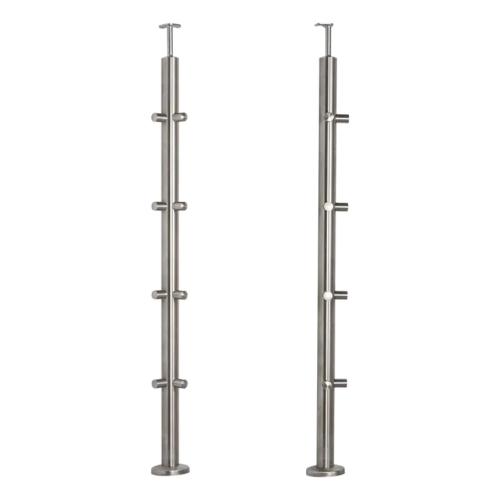 PSG słupek balustradowy narożny stalowy AISI 304 ø42,4 mm H1060 mm z uchwytami na rurki ø12 mm 001-206 (1)