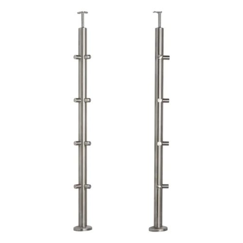 PSG słupek balustradowy narożny stalowy AISI 304 ø42,4 mm H1060 mm z uchwytami na rurki ø12 mm 001-206 (1)