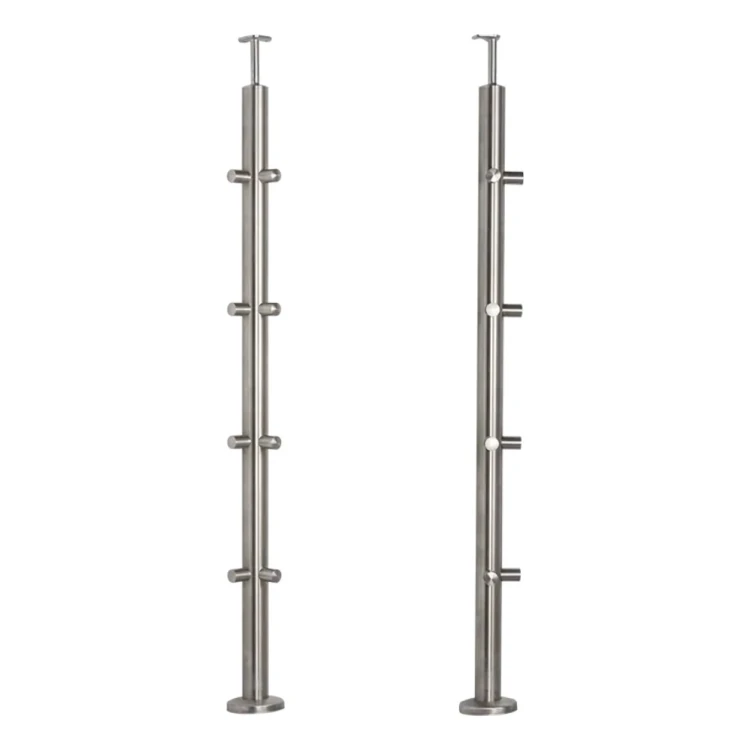 PSG słupek balustradowy narożny stalowy AISI 304 ø42,4 mm H1060 mm z uchwytami na rurki ø12 mm 001-206 (1)