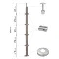PSG słupek balustradowy narożny stalowy AISI 304 ø42,4 mm H1060 mm z uchwytami na rurki ø12 mm 001-206 (2)