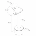 PSG słupek balustradowy narożny stalowy AISI 304 ø42,4 mm H1060 mm z uchwytami na rurki ø12 mm 001-206 (4)