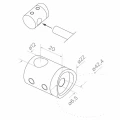 PSG słupek balustradowy narożny stalowy AISI 304 ø42,4 mm H1060 mm z uchwytami na rurki ø12 mm 001-206 (5)