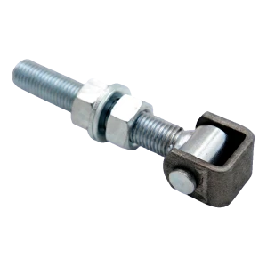 Zawias stalowy regulowany M20 do bram skrzydłowych – ocynkowany, L150 mm