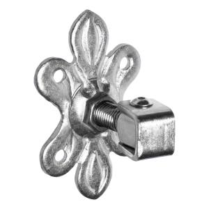 Zawias bramowy regulowany z ozdobnym szyldem M20 160×105×6 mm stalowy ocynkowany