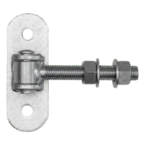 Zawias regulowany bramowy M18 z szyldem 140×50 mm – ocynkowany