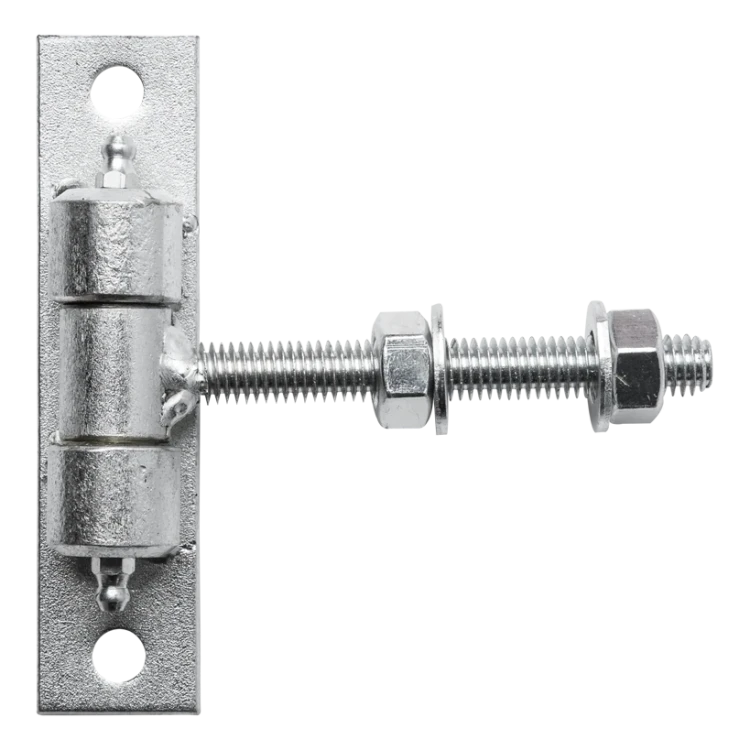Zawias regulowany bramowy M12 ocynkowany – szyld 130×30 mm 001-417 (1)